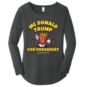 Funny Mcdonald Trump For President 2024 French Fries Gift Women's Perfect Tri Tunic Long Sleeve Shirt