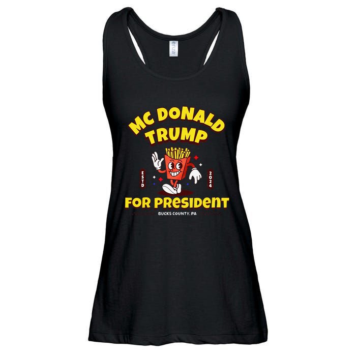 Funny Mcdonald Trump For President 2024 French Fries Gift Ladies Essential Flowy Tank