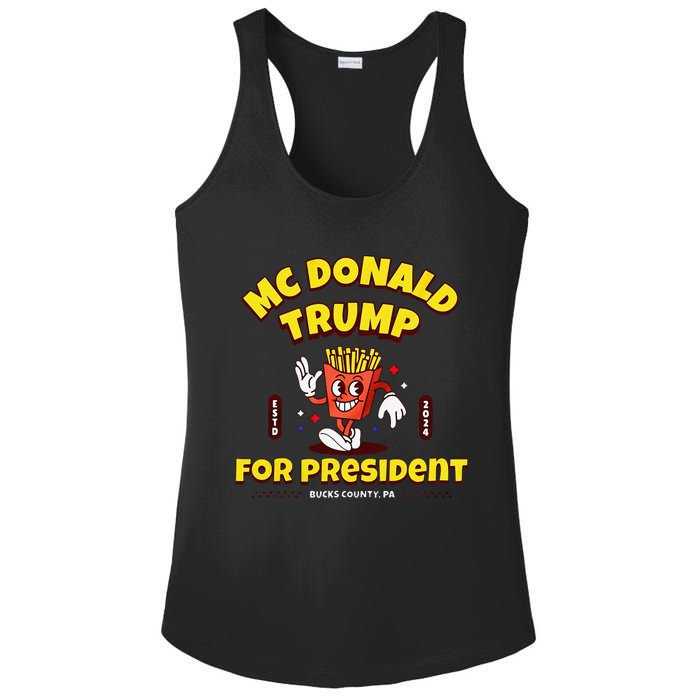 Funny Mcdonald Trump For President 2024 French Fries Gift Ladies PosiCharge Competitor Racerback Tank