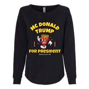 Funny Mcdonald Trump For President 2024 French Fries Gift Womens California Wash Sweatshirt