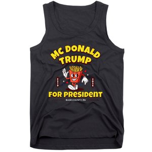 Funny Mcdonald Trump For President 2024 French Fries Gift Tank Top