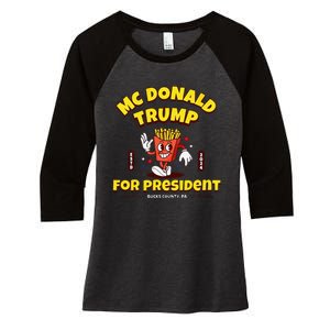 Funny Mcdonald Trump For President 2024 French Fries Gift Women's Tri-Blend 3/4-Sleeve Raglan Shirt