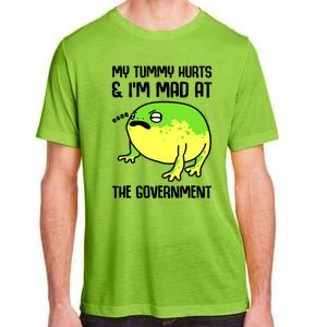 Funny My Tummy Hurts And Im Mad At The Government Frog Adult ChromaSoft Performance T-Shirt