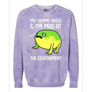 Funny My Tummy Hurts And Im Mad At The Government Frog Colorblast Crewneck Sweatshirt