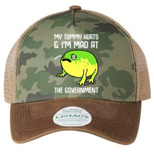 Funny My Tummy Hurts And Im Mad At The Government Frog Legacy Tie Dye Trucker Hat