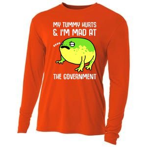 Funny My Tummy Hurts And Im Mad At The Government Frog Cooling Performance Long Sleeve Crew