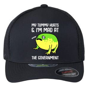 Funny My Tummy Hurts And Im Mad At The Government Frog Flexfit Unipanel Trucker Cap