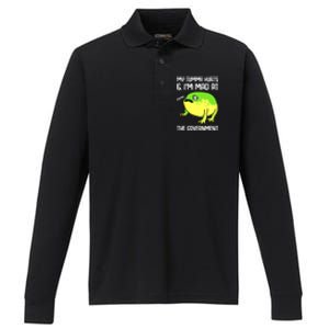 Funny My Tummy Hurts And Im Mad At The Government Frog Performance Long Sleeve Polo