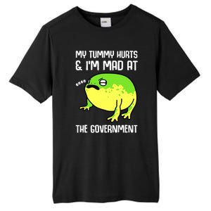 Funny My Tummy Hurts And Im Mad At The Government Frog Tall Fusion ChromaSoft Performance T-Shirt