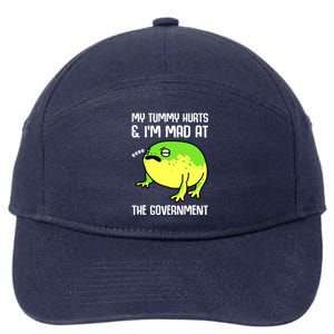 Funny My Tummy Hurts And Im Mad At The Government Frog 7-Panel Snapback Hat