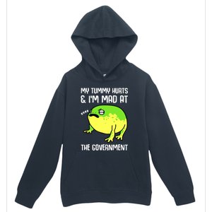 Funny My Tummy Hurts And Im Mad At The Government Frog Urban Pullover Hoodie