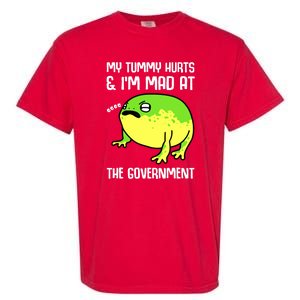 Funny My Tummy Hurts And Im Mad At The Government Frog Garment-Dyed Heavyweight T-Shirt