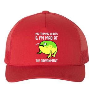 Funny My Tummy Hurts And Im Mad At The Government Frog Yupoong Adult 5-Panel Trucker Hat