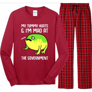 Funny My Tummy Hurts And Im Mad At The Government Frog Long Sleeve Pajama Set