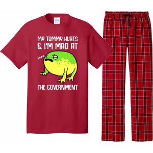 Funny My Tummy Hurts And Im Mad At The Government Frog Pajama Set