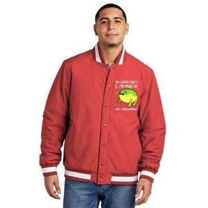 Funny My Tummy Hurts And Im Mad At The Government Frog Insulated Varsity Jacket