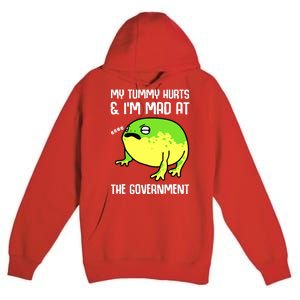 Funny My Tummy Hurts And Im Mad At The Government Frog Premium Pullover Hoodie