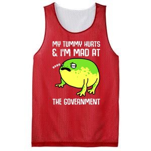 Funny My Tummy Hurts And Im Mad At The Government Frog Mesh Reversible Basketball Jersey Tank