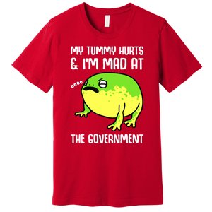 Funny My Tummy Hurts And Im Mad At The Government Frog Premium T-Shirt