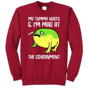 Funny My Tummy Hurts And Im Mad At The Government Frog Tall Sweatshirt