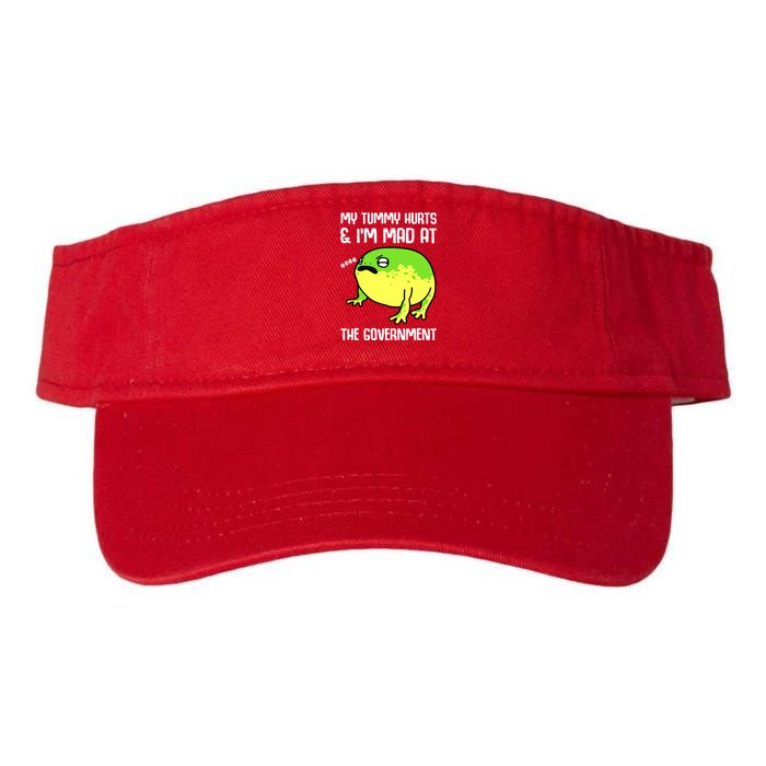 Funny My Tummy Hurts And Im Mad At The Government Frog Valucap Bio-Washed Visor