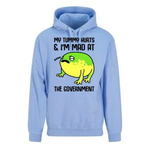 Funny My Tummy Hurts And Im Mad At The Government Frog Unisex Surf Hoodie