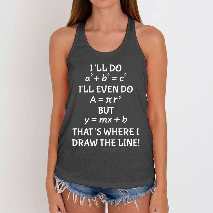 Funny Math Teacher Joke Wo Fun Best Math Quotes Women's Knotted Racerback Tank