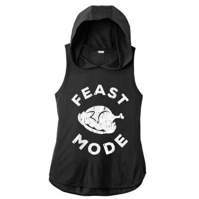 Feast Mode Thanksgiving Day Ladies PosiCharge Tri-Blend Wicking Draft Hoodie Tank