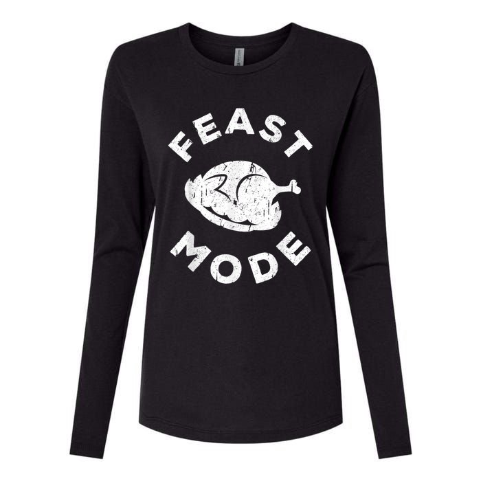 Feast Mode Thanksgiving Day Womens Cotton Relaxed Long Sleeve T-Shirt