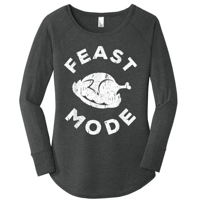 Feast Mode Thanksgiving Day Women's Perfect Tri Tunic Long Sleeve Shirt