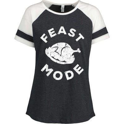 Feast Mode Thanksgiving Day Enza Ladies Jersey Colorblock Tee