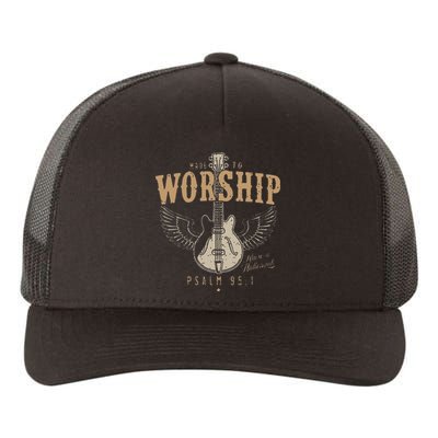 Funny Made To Worship Psalm 95 1 Guitar Yupoong Adult 5-Panel Trucker Hat