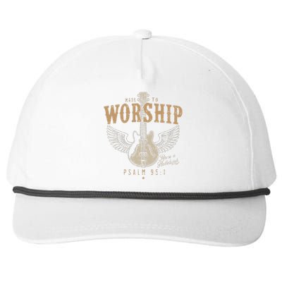 Funny Made To Worship Psalm 95 1 Guitar Snapback Five-Panel Rope Hat