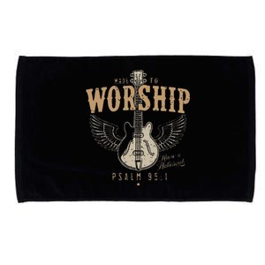 Funny Made To Worship Psalm 95 1 Guitar Microfiber Hand Towel