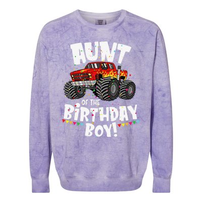 Funny Monster Truck Aunt Of The Birthday Gift Colorblast Crewneck Sweatshirt