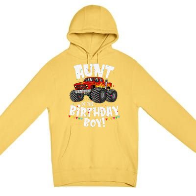 Funny Monster Truck Aunt Of The Birthday Gift Premium Pullover Hoodie