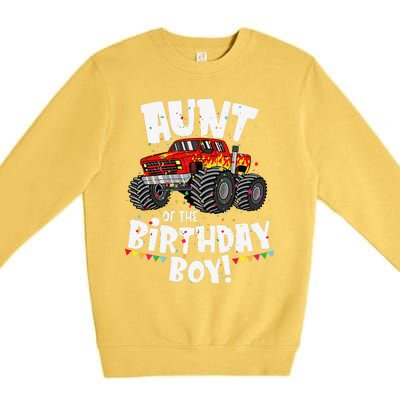 Funny Monster Truck Aunt Of The Birthday Gift Premium Crewneck Sweatshirt