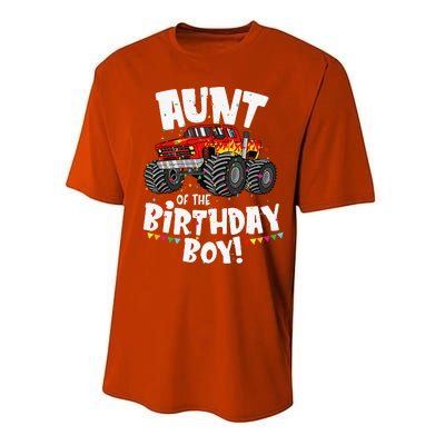 Funny Monster Truck Aunt Of The Birthday Gift Performance Sprint T-Shirt