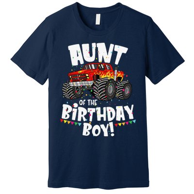 Funny Monster Truck Aunt Of The Birthday Gift Premium T-Shirt