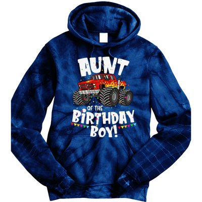 Funny Monster Truck Aunt Of The Birthday Gift Tie Dye Hoodie