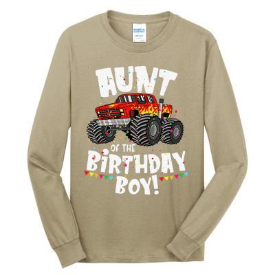 Funny Monster Truck Aunt Of The Birthday Gift Tall Long Sleeve T-Shirt