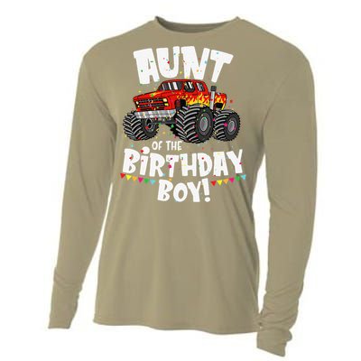 Funny Monster Truck Aunt Of The Birthday Gift Cooling Performance Long Sleeve Crew