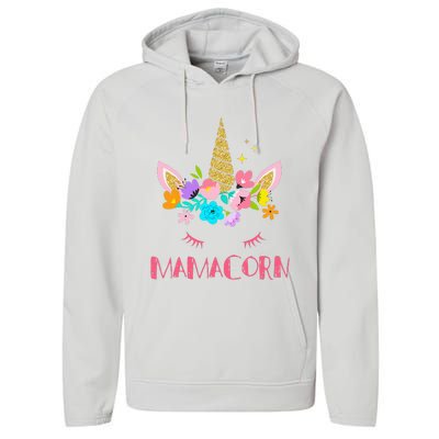 Funny Mamacorn Unicorn Costume Mom Mother's Day Performance Fleece Hoodie