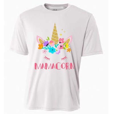 Funny Mamacorn Unicorn Costume Mom Mother's Day Cooling Performance Crew T-Shirt