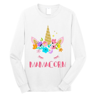 Funny Mamacorn Unicorn Costume Mom Mother's Day Long Sleeve Shirt