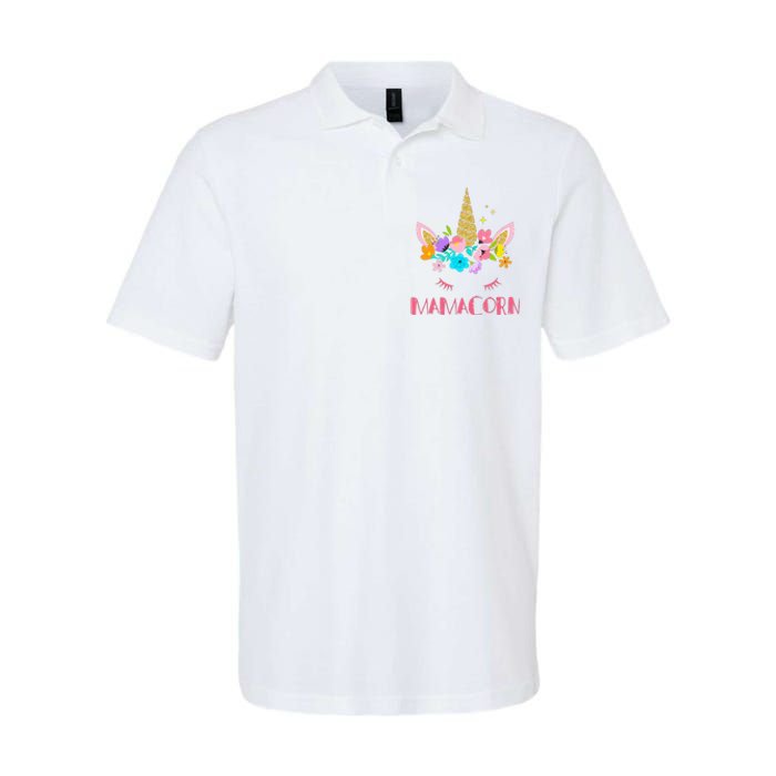 Funny Mamacorn Unicorn Costume Mom Mother's Day Softstyle Adult Sport Polo