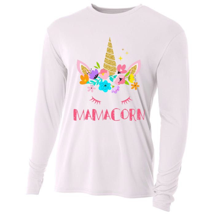 Funny Mamacorn Unicorn Costume Mom Mother's Day Cooling Performance Long Sleeve Crew