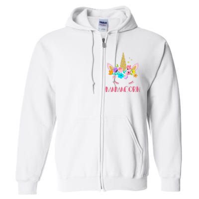 Funny Mamacorn Unicorn Costume Mom Mother's Day Full Zip Hoodie