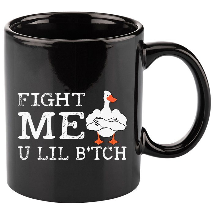 Fight Me U Lil Bitch Muscle Duck 11oz C Handle Ceramic Mug