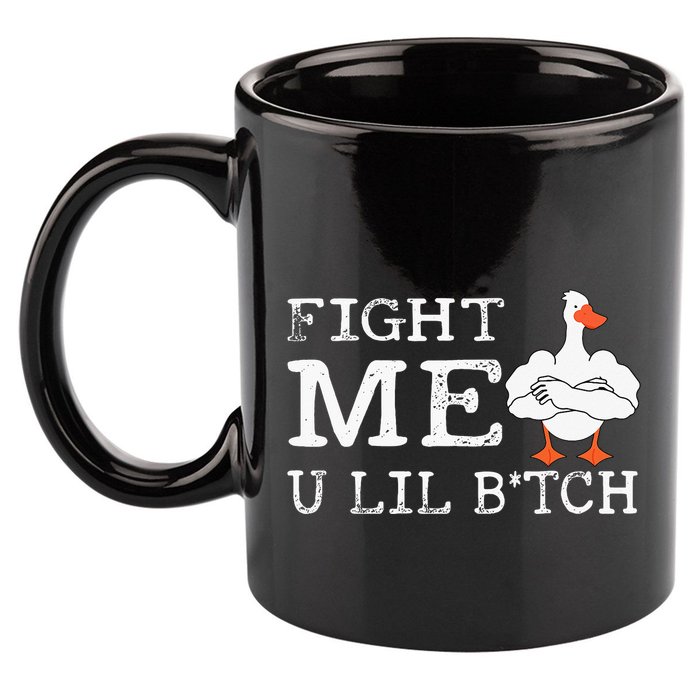 Fight Me U Lil Bitch Muscle Duck 11oz C Handle Ceramic Mug
